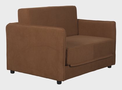 ZILT Loveseat/Sofabed 'Sjaak' Rib, kleur Bruin