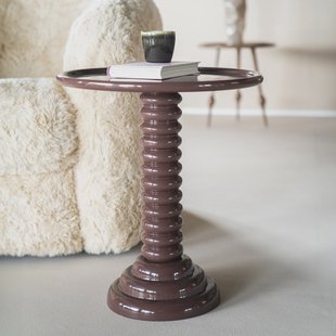 By-Boo Bijzettafel 'Basco' 47cm, kleur Bruin