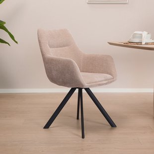 By-Boo Draaibare Eetkamerstoel 'Bliss' Met armleuning, kleur Taupe