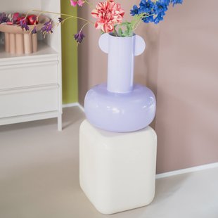 By-Boo Poef/Bijzettafel 'Dixon' 34 x 34cm, kleur Beige