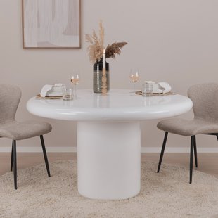 By-Boo Ronde Eettafel 'Frost' 130cm, kleur Wit