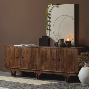 WOOOD Dressoir 'Staes' Mangohout, 200cm, kleur Walnoot