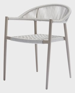 WOOOD Tuinstoel 'Yellow' Touw, kleur Lichtgrijs