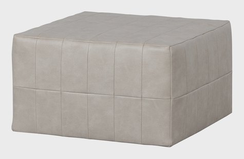 WOOOD Poef 'Patchwork' Lederlook, kleur Naturel