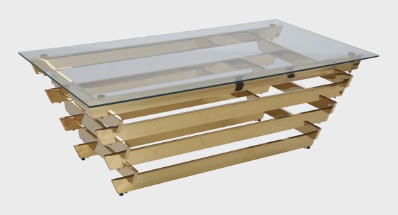 Artistiq Salontafel 'Sheneka' Glas, 130 x 70cm, kleur Goud