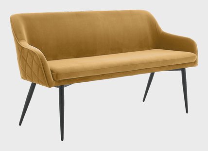 Artistiq Eetkamerbank 'Tynise' Velvet, kleur Mosterdgeel