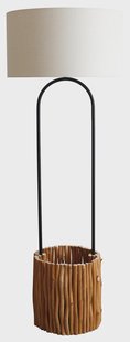 Artistiq Vloerlamp 'Kenyanna' Met plantenmand, Drijfhout