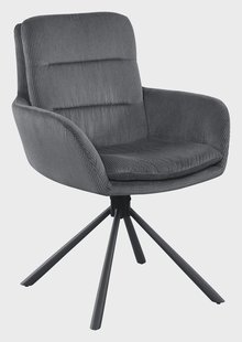 Artistiq Draaibare Eetkamerstoel 'Lashon' Rib, kleur Donkergrijs