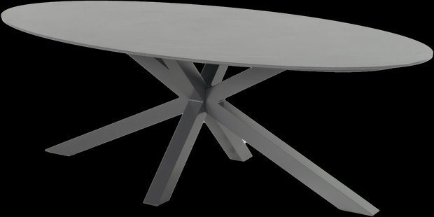 Hartman Ovale Tuintafel 'Xander' Keramiek, 220 x 120cm, kleur Antraciet