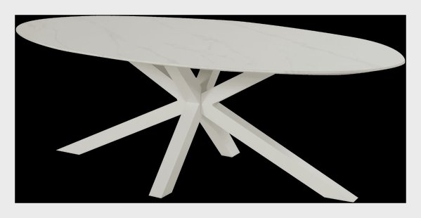 Hartman Ovale Tuintafel 'Xander' Keramiek, 220 x 120cm, kleur Wit