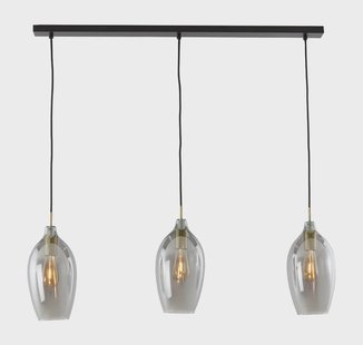 Light & Living Hanglamp 'Lukaro' 3-lamps, kleur Smoke/Antiek Brons