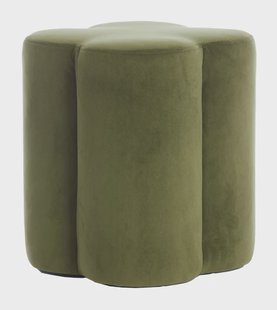 Light & Living Poef 'Nalani' Velvet, kleur Olijfgroen