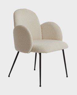 Light & Living Eetkamerstoel 'Chiba' Bouclé, kleur Crème