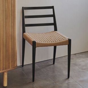 Kave Home Eetkamerstoel 'Analy' Eiken, kleur Zwart