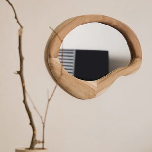 Kave Home Organische Spigel 'Selem' Mungurhout, 68 x 44cm