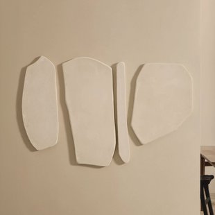 Kave Home Wandpaneel 'Siluna' Papier-maché, Set van 4 stuks