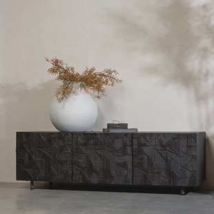 WOOOD TV-meubel 'Counter' Mangohout, 160cm, kleur zwart