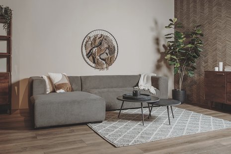 Sohome 2,5-zits Loungebank 'Moiré' Links, kleur Grijs