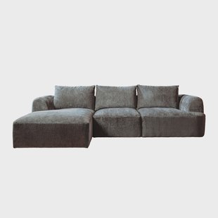 Sohome 2,5-zits Loungebank 'Richard' Links, Chenille, kleur Grijs