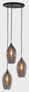 Light & Living Hanglamp 'Lukaro' 3-lamps, kleur Smoke/Antiek Brons