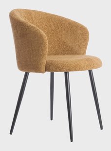 Light & Living Eetkamerstoel 'Radaja' Chenille, kleur Okergeel