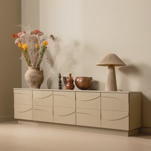 WOOOD TV-meubel 'Teo' Grenenhout, 180cm, kleur Mud