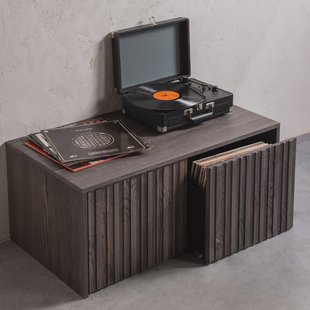 WOOOD Kistbank 'New Gravure' Essenhout, kleur Espresso