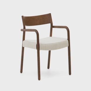 Kave Home Eetkamerstoel 'Falconera' Eikenhout en chenille, kleur Walnoot