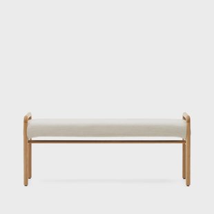 Kave Home Bankje 'Macaret' Eikenhout en chenille, kleur Naturel