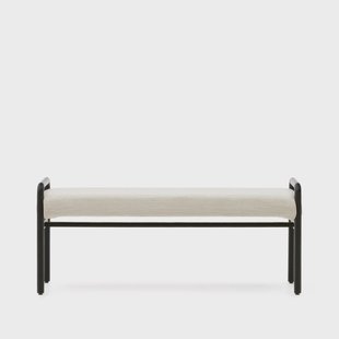 Kave Home Bankje 'Macaret' Eikenhout en chenille, kleur Zwart