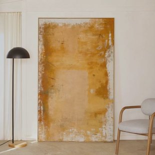 Kave Home Schilderij 'Selnar' XXL 120 x 200cm, kleur Mosterdgeel