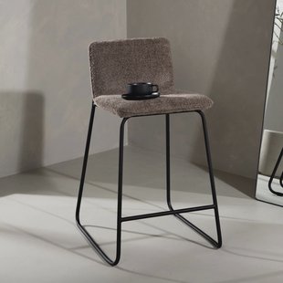 Nohr Barkruk 'Sheridan' Bouclé, kleur Donkergrijs (zithoogte 64cm)