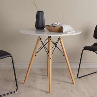 Nohr Ronde Bistrotafel 'Illana' 60cm, kleur Wit/Houtlook