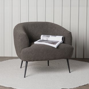 Nohr Fauteuil 'Thornton' Bouclé, kleur Donkergrijs