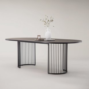 Nohr Ovale Eettafel 'Emmauel' MDF, 220 x 110cm, kleur Zwart