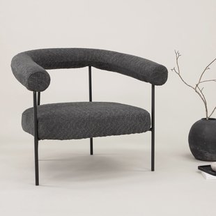 Nohr Fauteuil 'Mattheu' Bouclé, kleur Donkergrijs