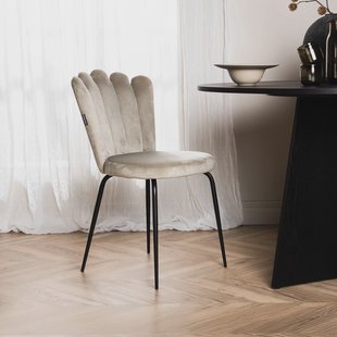 Nohr Eetkamerstoel 'Kyrstle' Velvet, kleur Beige