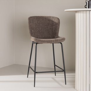 Nohr Barkruk 'Artesha' Bouclé, kleur Bruin (zithoogte 65cm)