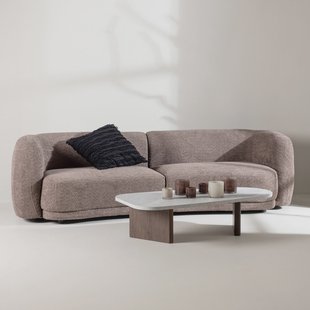 Nohr 3-zits Bank 'Macrina' Organisch, Bouclé, 268cm, kleur Bruin