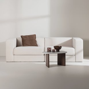 Nohr 3-zits Bank 'Ramzi' Linnenlook, 238cm, kleur Wit