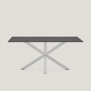 Kave Home Eettafel 'Argo' Glas, 160 x 90cm, kleur Zwart