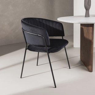 Nohr Eetkamerstoel 'Tiffannie' Velvet, kleur Zwart