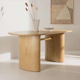 Nohr Ovale Eettafel 'Analuisa' MDF, 180 x 75cm, kleur Naturel