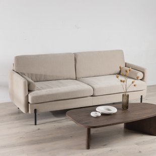 Nohr 3-zits Bank 'Janara' Velvet, 210cm, kleur Beige