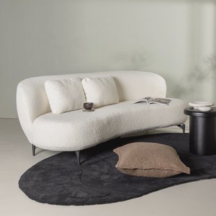 Nohr Organische 3-zits Bank 'Delinda' Bouclé, 224cm, kleur Wit