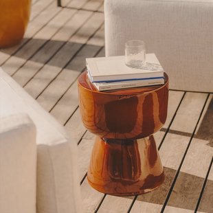 Kave Home Ronde Bijzettafel 'Mesquida' Keramiek, 36cm, kleur Terracotta