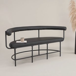 Nohr Eetkamerbank 'Jediah' Lederlook, kleur Zwart