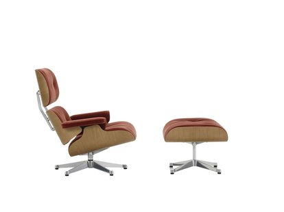 Vitra Lounge Chair & Ottoman - VitraKirscheNatur - Calma 07 brandy - gepolijst