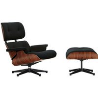 Vitra Lounge Chair & Ottoman - Santos palisander - Nubia 11 antraciet/zwart - gepolijst/ zijkanten zwart