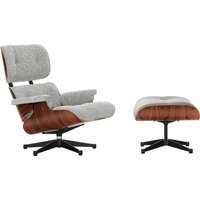 Vitra Lounge Chair & Ottoman - Santos palisander - Nubia peper en zout - gepolijst/ zijkanten zwart
